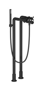 Напольный смеситель для ванны с 2 колоннами и душевым гарнитуром. WE ARE IB wo390np Matt Black WOW