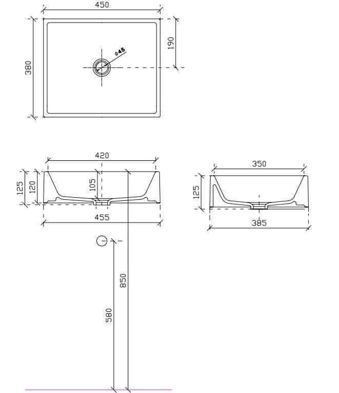Керамическая прямоугольная столешница Galassia плюс дизайн ARCH-00098616 - Вид №2