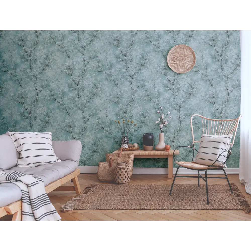 A.S. Creation Sakura - Флизелиновые обои зелёного цвета для элегантного интерьера 85559472 STLM-0063842 - Вид №3