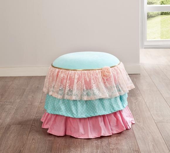 Пуфик детский с оборками Rose CILEK FLORA 00-3832534 Голубой Santreyd - Вид №3