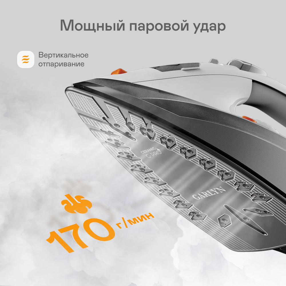9009448 Утюг GARLYN GT-240 белый STDN-0013355 - Вид №9