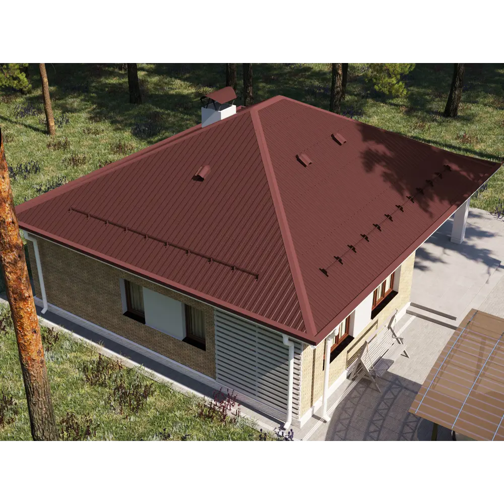 Профнастил С20 0.35 мм 1160x2000 мм RAL 3005 вишня 12543766 STLM-2100981 Santreyd  - Вид №3