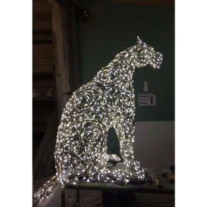 Электрическая светящиеся фигура Пантера сидячая 400 LED 60x120x40 см теплый белый свет 86164090 STLM-2191598