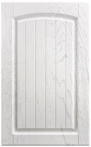 Фасады для кухни Кантри Фрезеровка «Арка сложная» Дуб фактурный белый №513