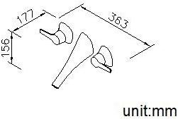 JUSTIME Смеситель для умывальника настенный на 3 отверстия из хромированной латуни Nature 6927-92-81cp - Вид №2