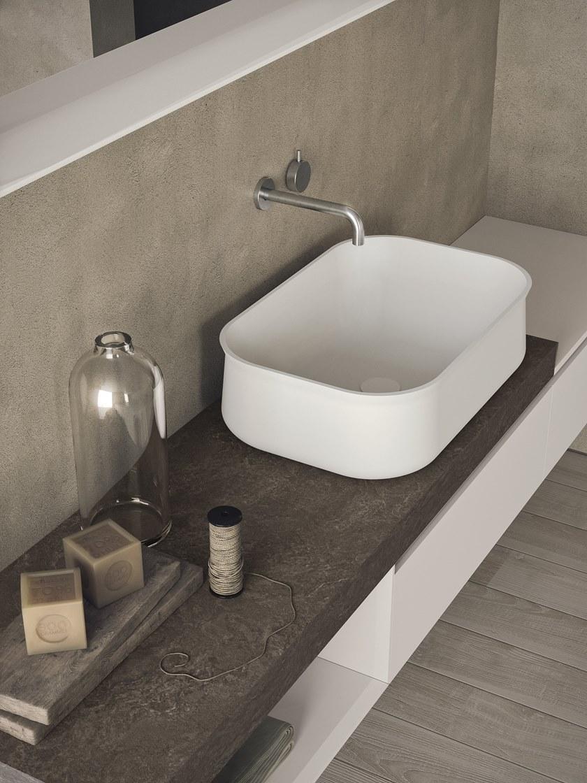 NOVELLO Тумба под умывальник из лакированного HPL с ящиками и зеркалом Calix xl sun-id-1437672 - Вид №1