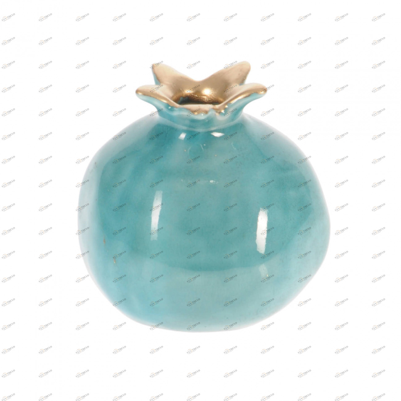 Ваза Гранат бирюзового цвета TO4ROOMS - 212484 Голубой 