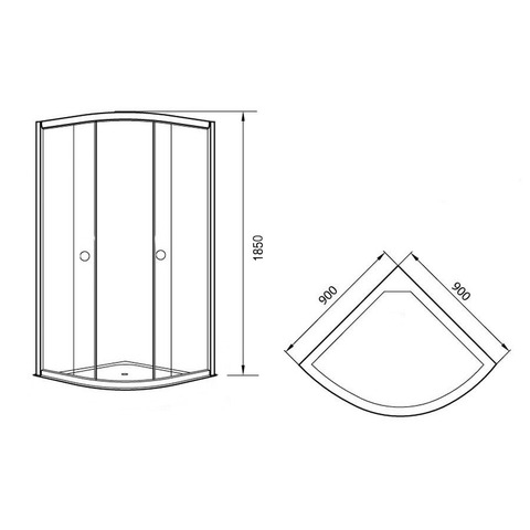 Orange E01-090TB/G Душевой уголок без поддона 90х90х190 черный Хром sun-id-1517004 - Вид №6