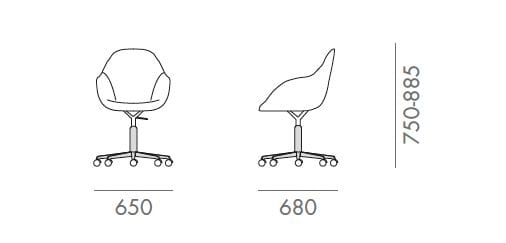 Кожаный регулируемый по высоте офисный стул с подлокотниками Martex Taara ARCH-00031935 - Вид №4
