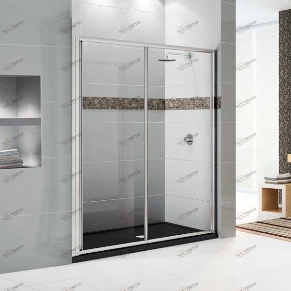 Novellini. Двери в нишу 138 см 2P с серебристым профилем STAR NSTAR2P1321B