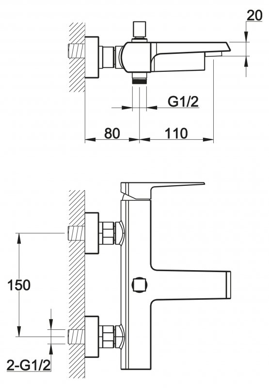 Смеситель для ванны и душа ARLIE ARL-VASM-CRM BELBAGNO  - Вид №1