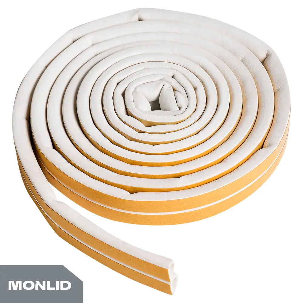 Уплотнитель EPDM для окон и дверей самоклеящийся MONLID D-профиль 6 м цвет белый 89434447 STLM-2127098  - Вид №3