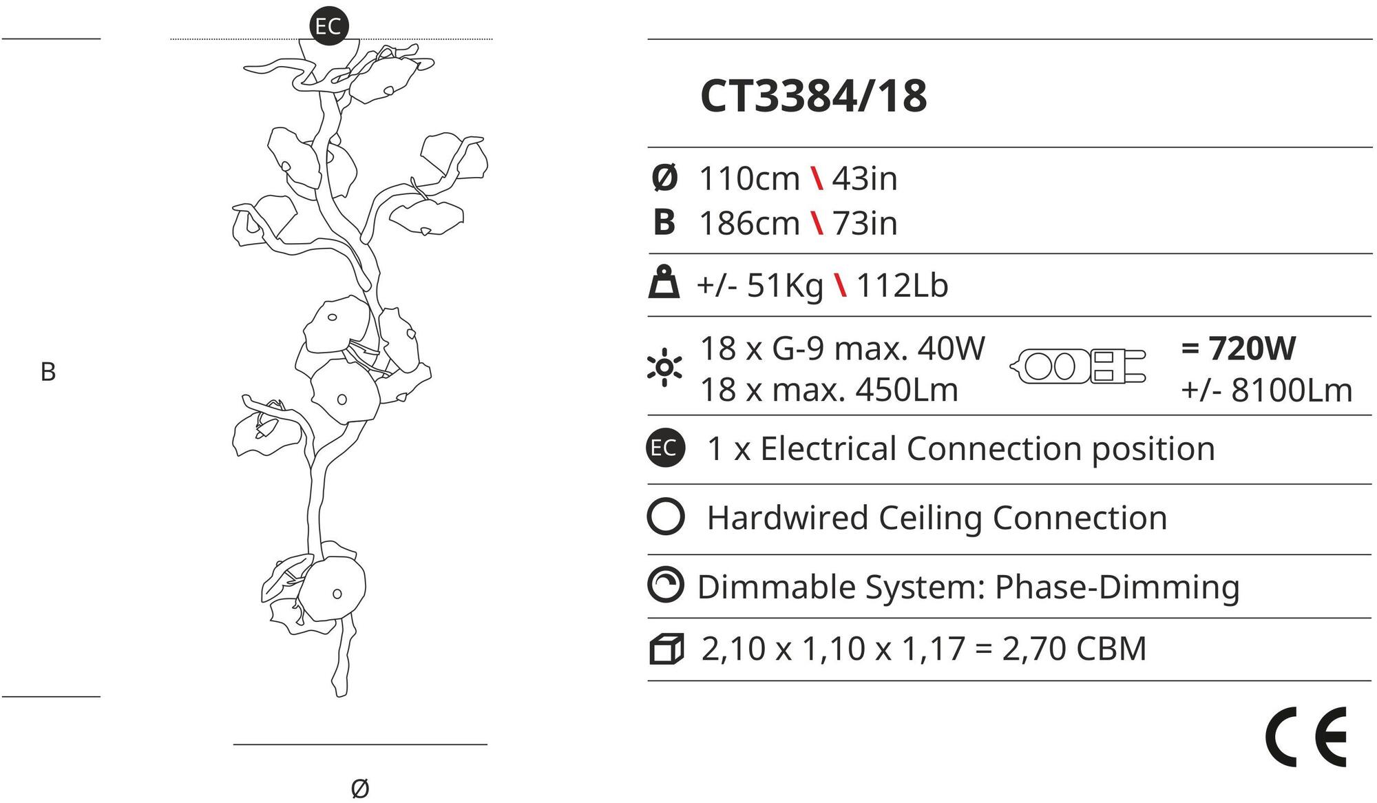 Serip Бронзовый потолочный светильник ручной работы Nenufar Ct3384/18 - Вид №1