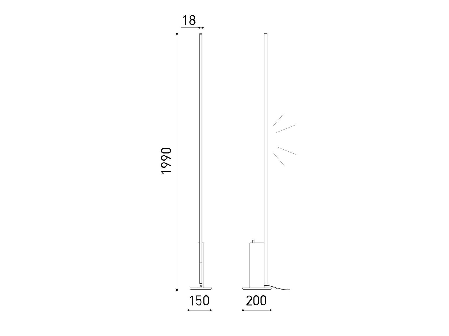 Алюминиевый светодиодный торшер Arkoslight Standup ARCH-00112258 - Вид №12