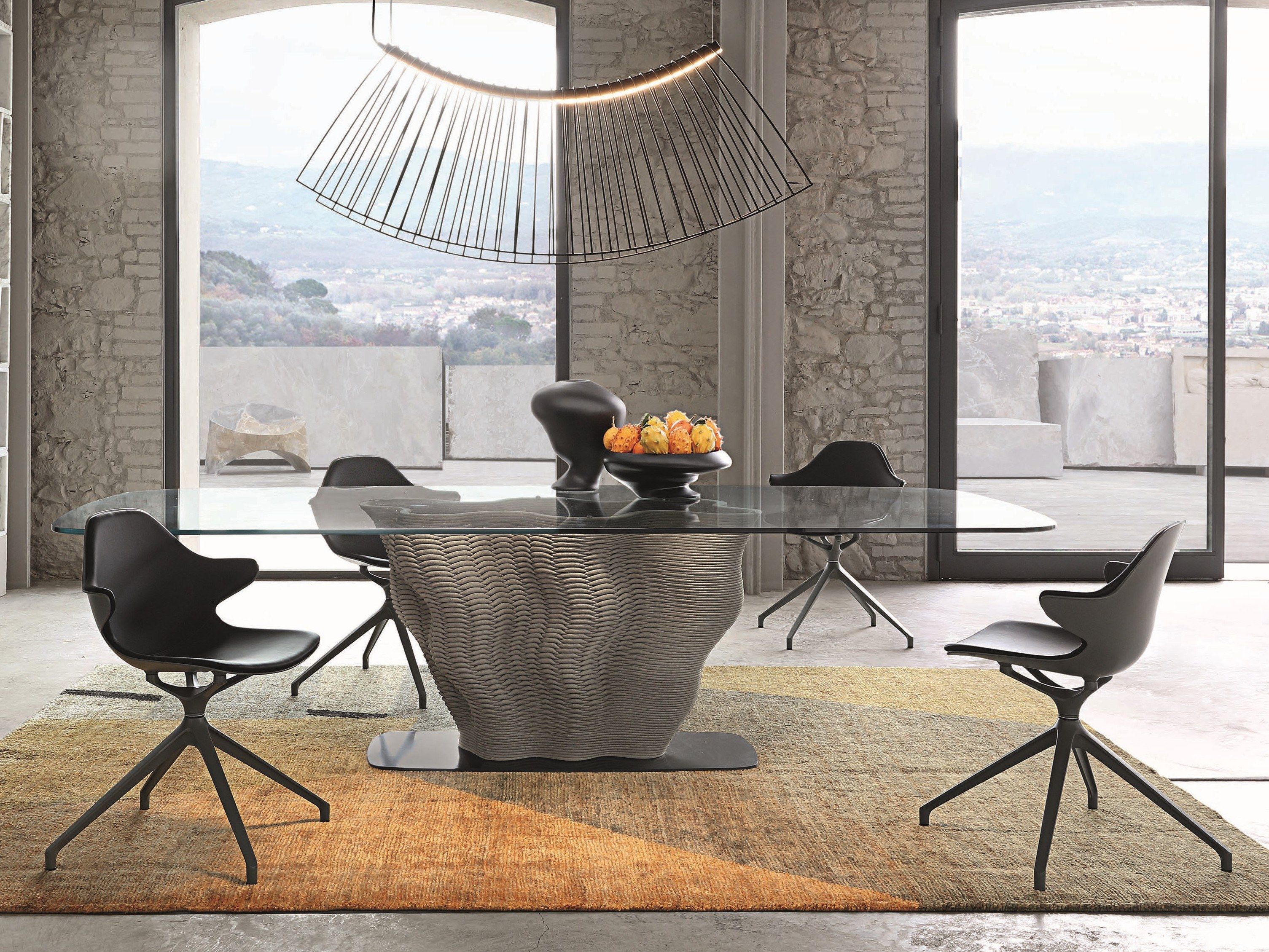 Прямоугольный стол с основанием из цемента 3D печать ROCHE BOBOIS CORAIL ARCH-00141882