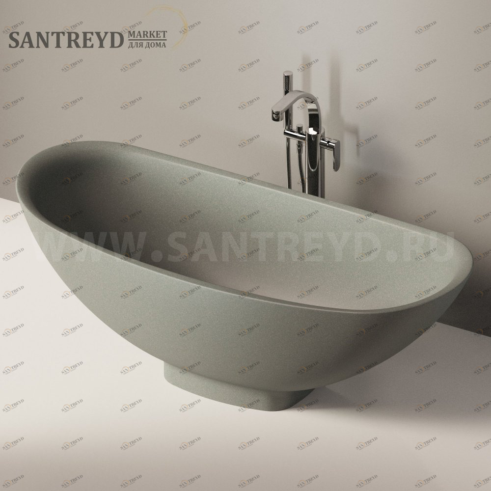 Ванна свободностоящая IOS серая Ceramica Flaminia IO e SI IO70SM7037