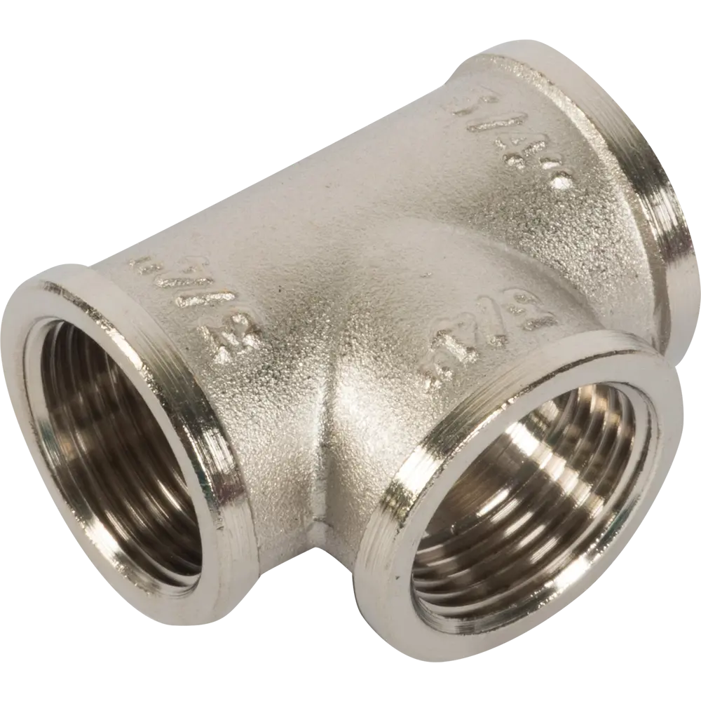 Тройник Valtec внутренняя резьба 3/4" никелированная латунь 10507024 STLM-2208126 