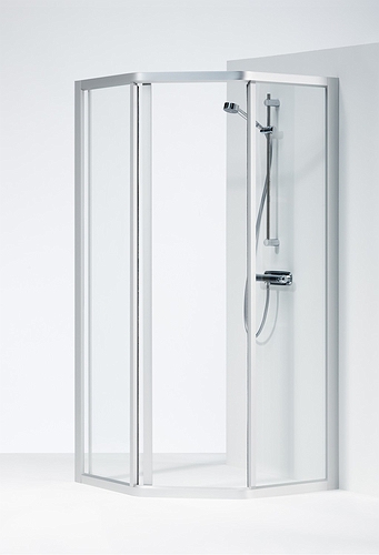 608080 IFO Душевая перегородка пятиугольная массивная SVP NK, алюминиевый профиль, прозрачное стекло, SVP VK 700 x 900 Solid
