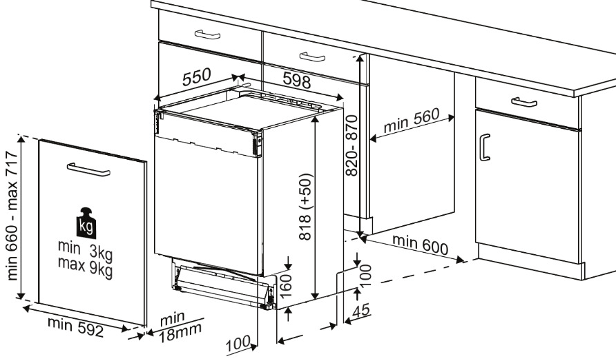 9250731 Встраиваемая посудомоечная машина Indesit DI 5C29 STDN-0042394 - Вид №2