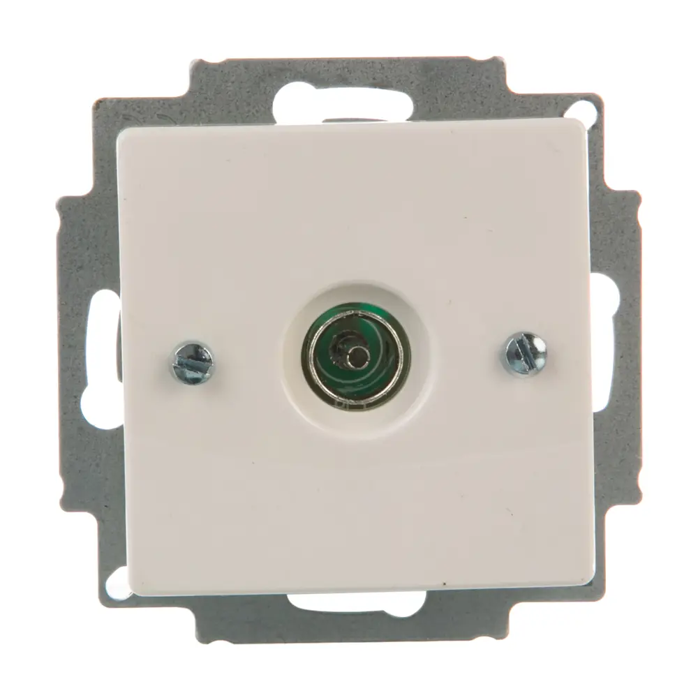 ТВ-розетка оконечная встраиваемая ABB Basic 55 шлейф, цвет белый 13606941 STLM-2206298 