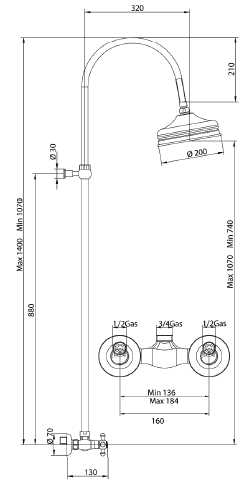 66482006D150 Душевая система Bandini Antica Santreyd - Вид №1