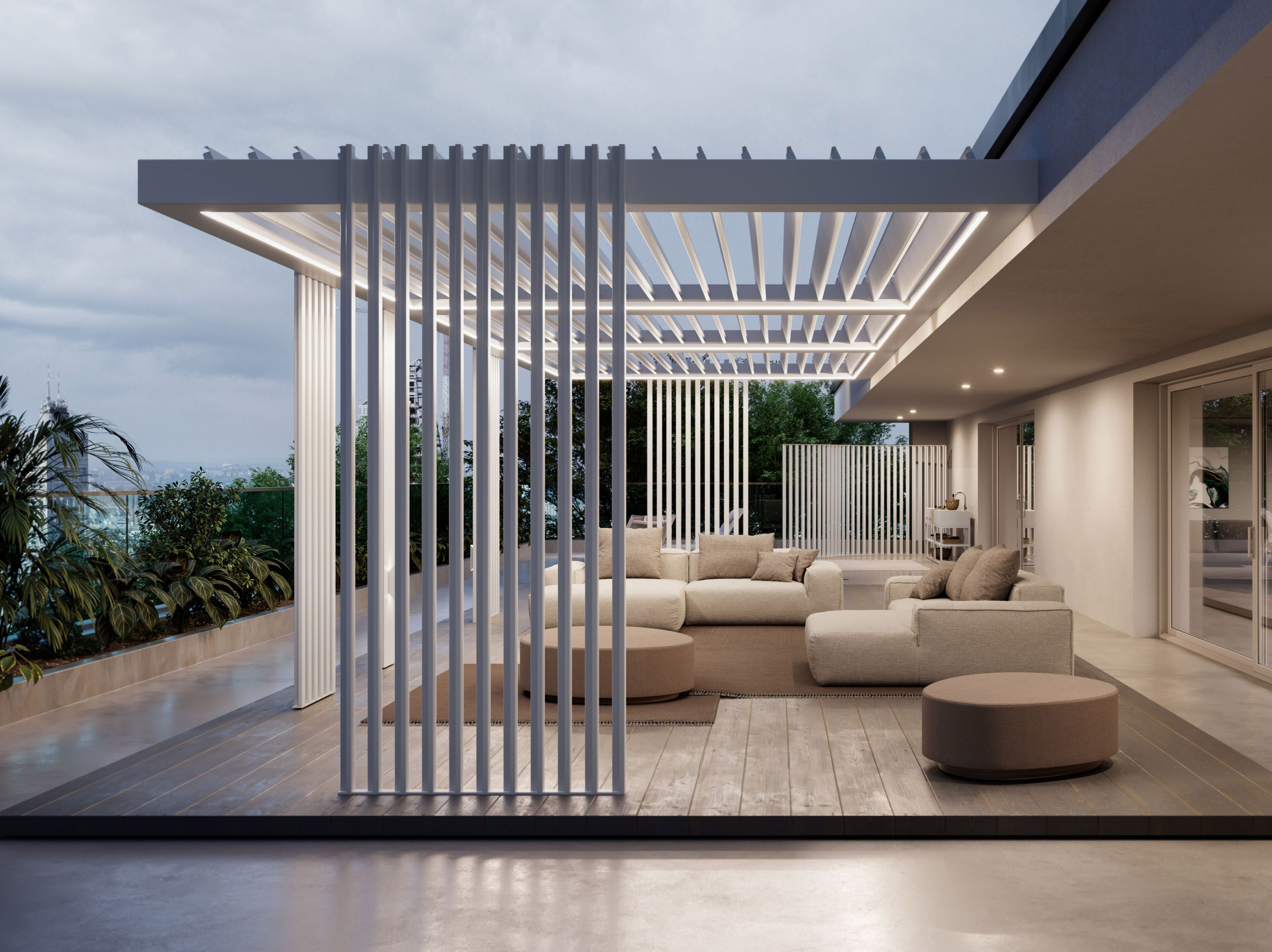 Пергола из алюминия и стекла с подсветкой BT Group новая арка ARCH-00090862