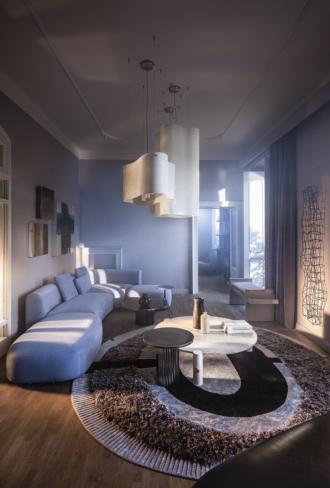 Круглый ковер ручной работы с геометрическим рисунком Baxter Himani ARCH-00039556 - Вид №2