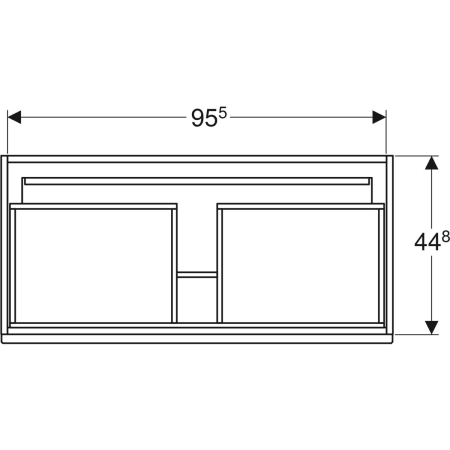 869558000 Шкафчик для встраиваемой раковины Geberit Renova Plan, с одним выдвижным и одним внутренним выдвижным ящиком Geberit  - Вид №24