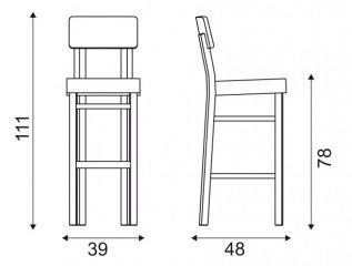 Gervasoni Табурет из бука со спинкой Black sun-id-1508784 - Вид №3