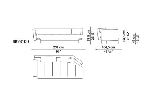 Кожаный диван с полуостровом B&B Italia SAKé ARCH-00023880 - Вид №18