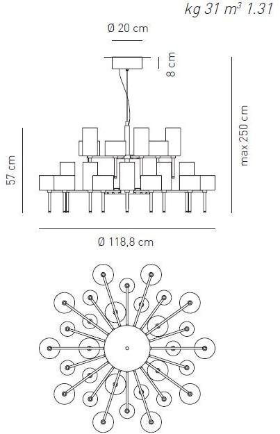 AXOLIGHT Хрустальная люстра с прямым светом Spillray sun-id-1412641 - Вид №3