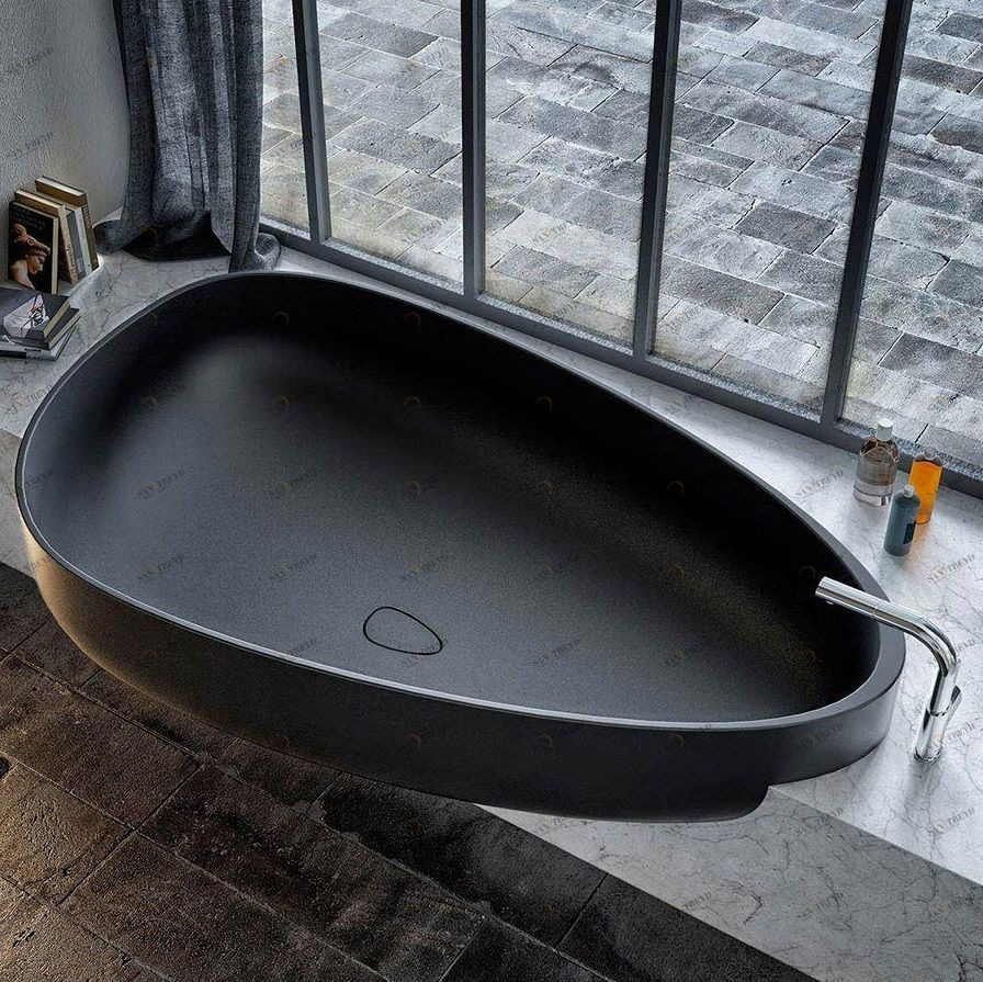 Встраиваемая черная ванна Beyond Glass1989 GV001D0