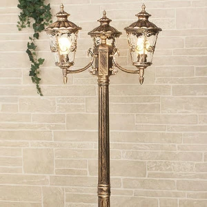 Садово-парковый светильник Elektrostandard Diadema F/3 GLYF-8046F/3 черное золото 4690389056949 ELEKTROSTANDARD ФОНАРЬ 268921 Прозрачный