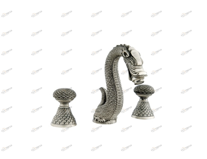 059401.A00.00 Набор для раковины с тремя отверстиями Золото 24К Mestre Dragon