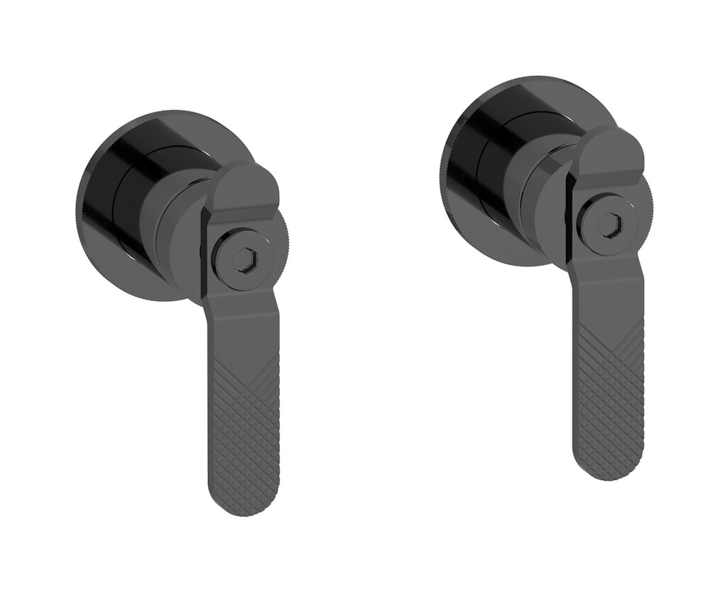 Встроенный смеситель для душа на 2 отверстия на 1 потребителя. WE ARE IB b2400cf Black Chrome Bold