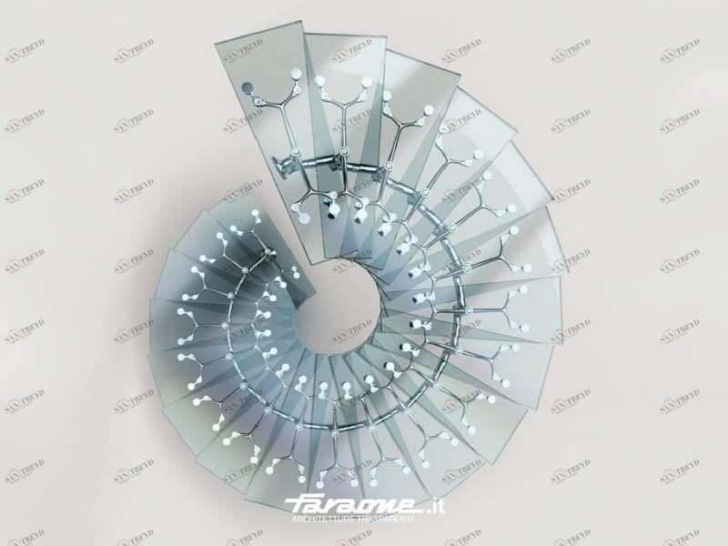 FARAONE Винтовая лестница из нержавеющей стали и стекла sun-id-1435490