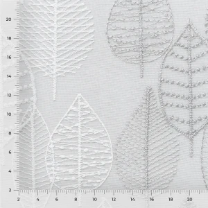 Тюль 1 м/п Foglie сетка вышитая 280 см цвет серый