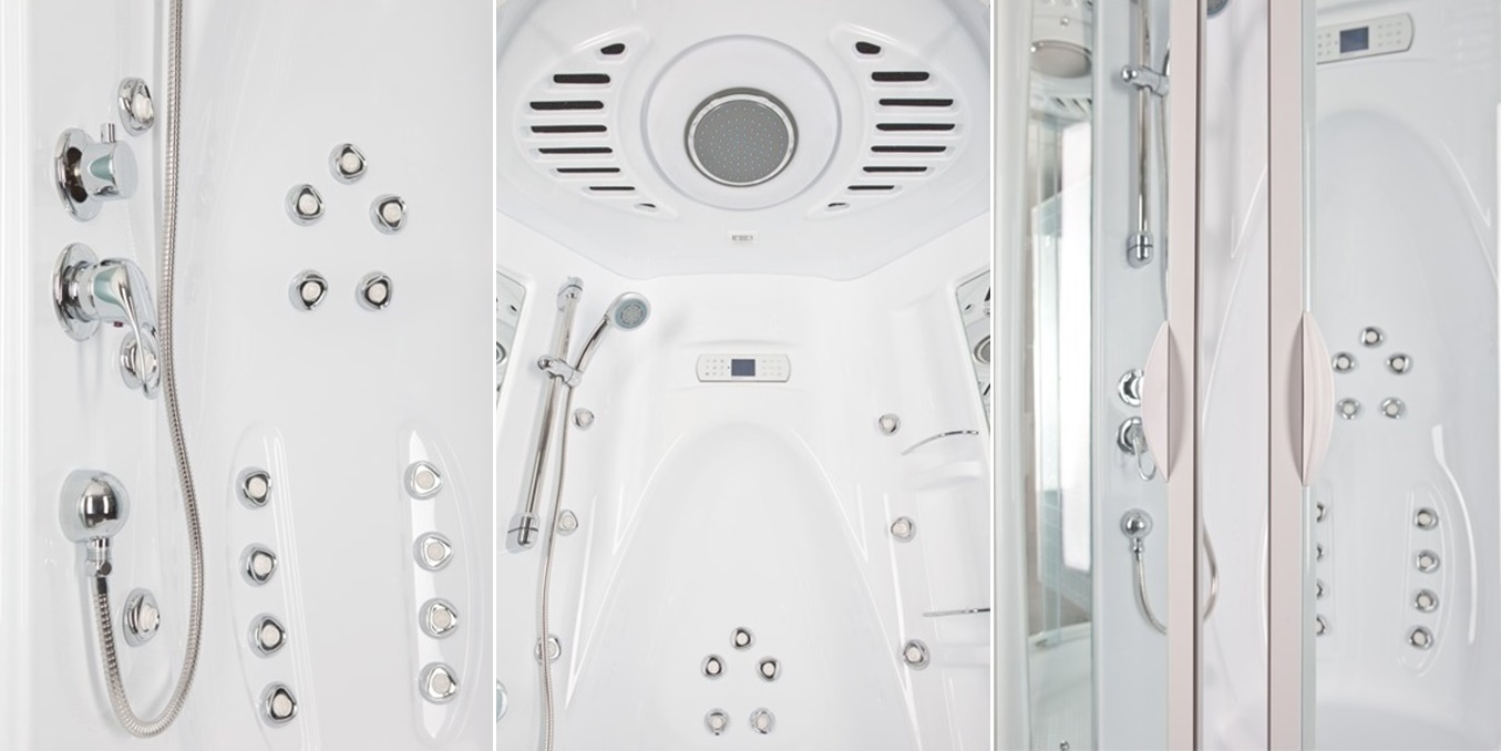 Душевая кабина Aquanet Taiti 110x110 с паром и г/м, матовое стекло 172281 - Вид №3