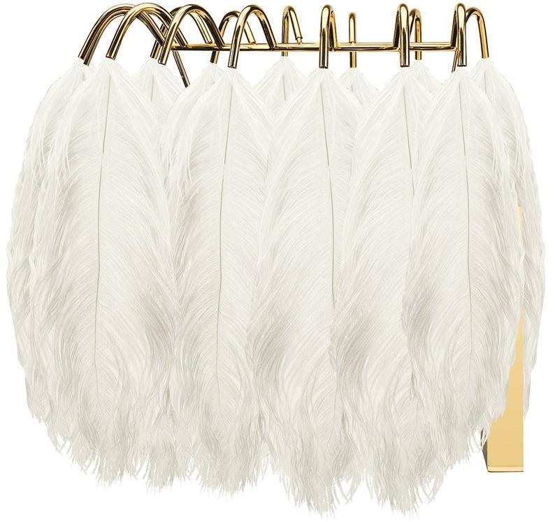 Mineheart Светодиодный настенный светильник из стали и страусиных перьев Feather sun-id-1367855 - Вид №3