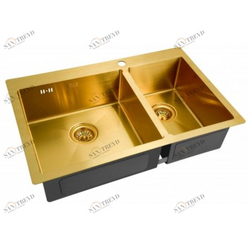 Мойка Zorg INOX-PVD 78-2-51L BRONZE, Zorg pvd 78-2-51L BRONZE Мойка кухонная прямоугольная Zorg 