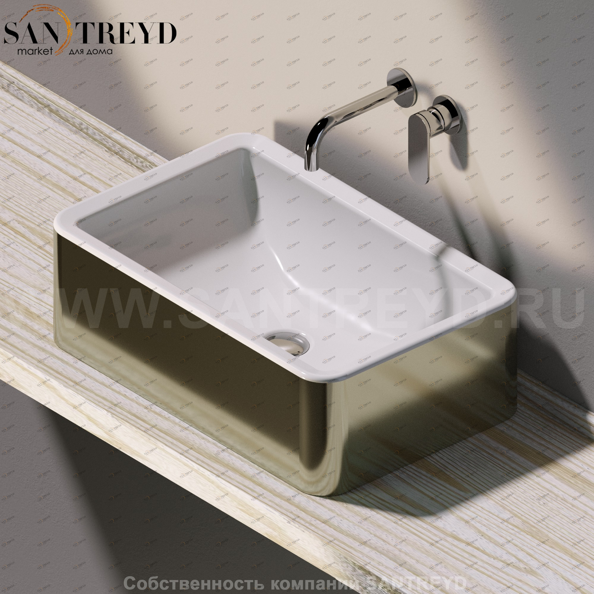 NL62H20PLATINUM Накладная раковина на столешницу  прямоугольная Ceramica Flaminia Nile