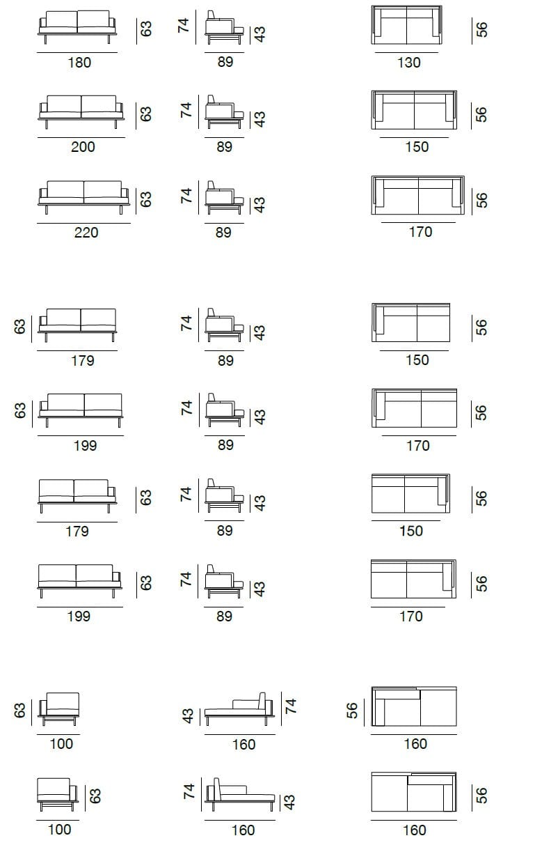 Тканевый диван с полуостровом de Sede DS-175 LINEAR ARCH-00080243 - Вид №7