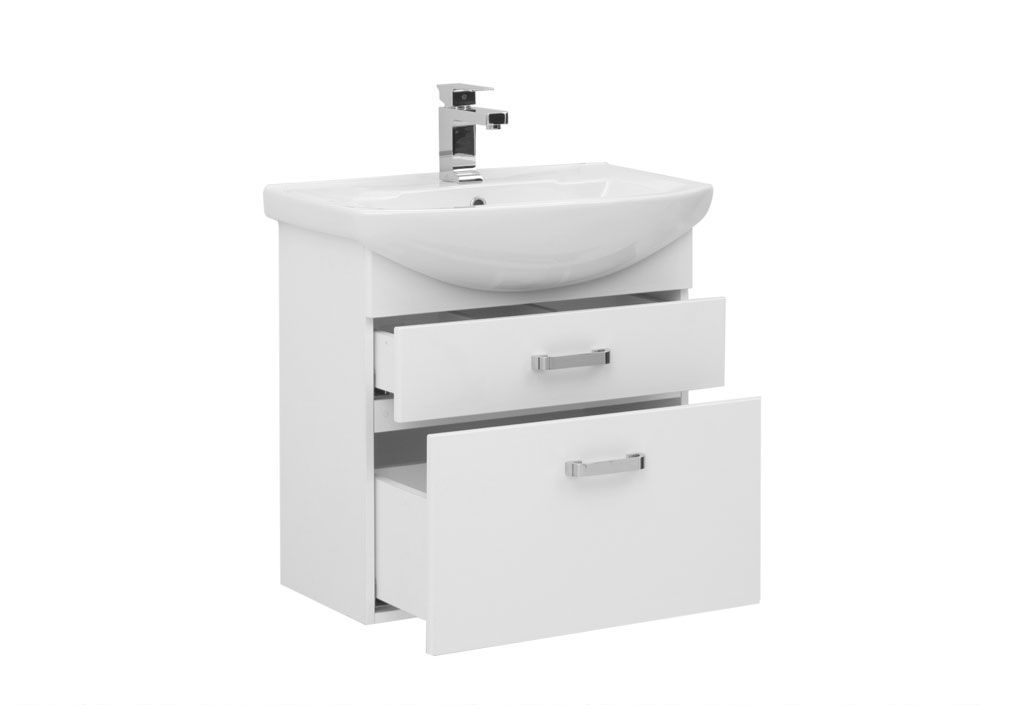 Тумба под раковину Aquanet Ирис 65 белый (2 ящика) sun-id-275367 - Вид №1