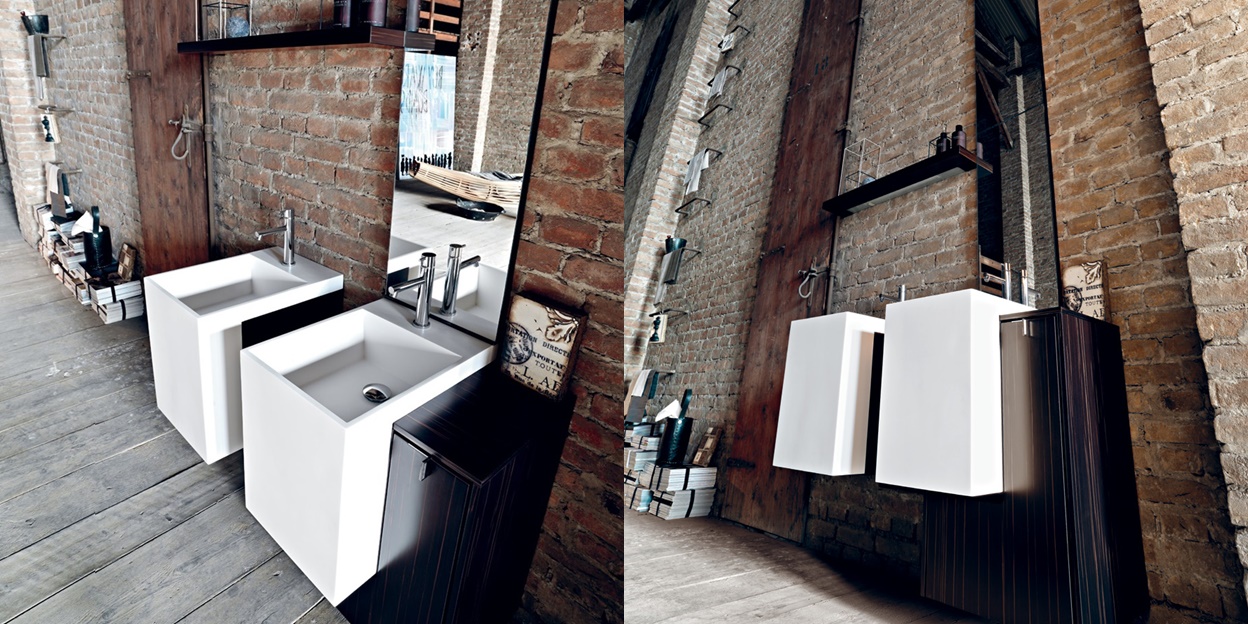 Комбинация ванной комнаты PV01 в отделке Prop 49 Milltek/Эбеновое дерево MILLDUE PIVOT PIVOT01 - Вид №1