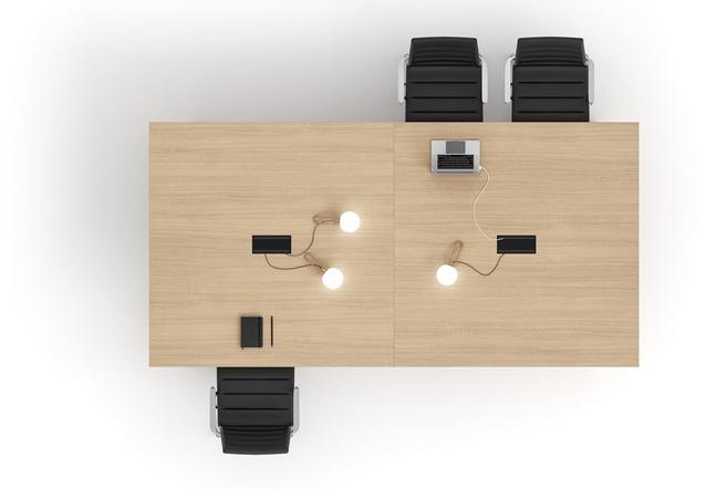 Bralco Прямоугольный стол для переговоров в современном стиле с системой прокладки кабелей Polare sun-id-1386482 - Вид №1