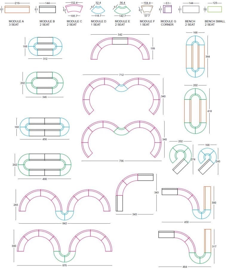 Модульная система сидений из ткани SITIA Laguna ARCH-00006613 - Вид №35