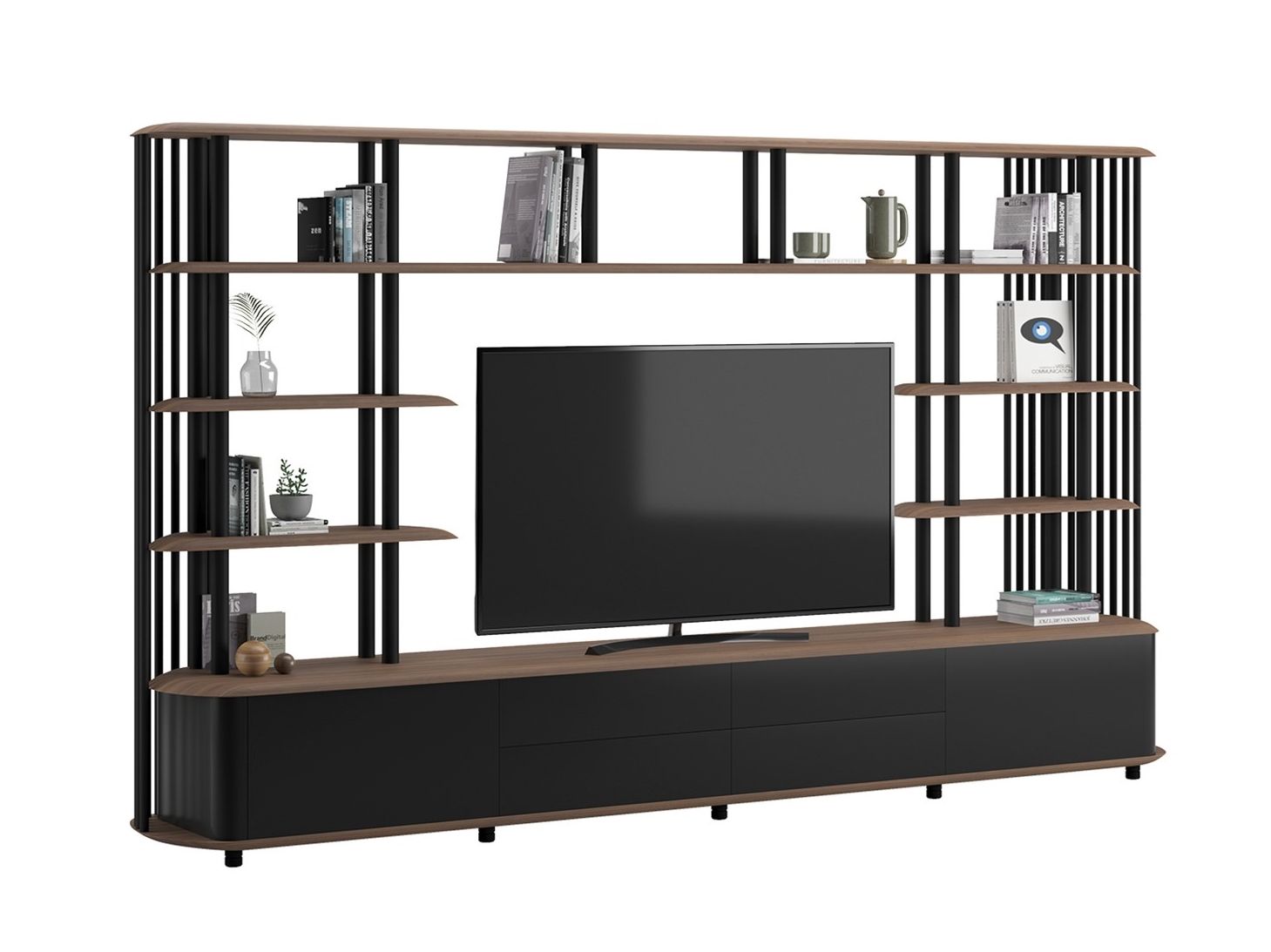 Отдельно стоящая деревянная облицованная стена с подставкой для телевизора Ersa ECLIPSE ARCH-00068121