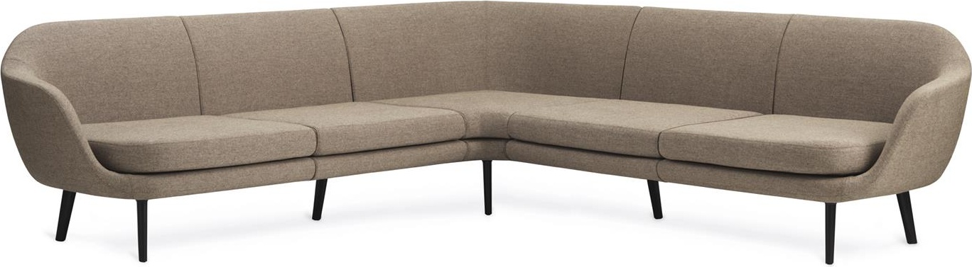 603552 Sum Модульный диван 4-местный Угловой черный алюминий Main Line Лен Normann Copenhagen 