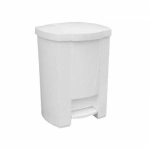 KAB404 Мусорное ведро открывается пластиковой педалью-кнопкой вместимостью 28 л, цвет БЕЛЫЙ Merida