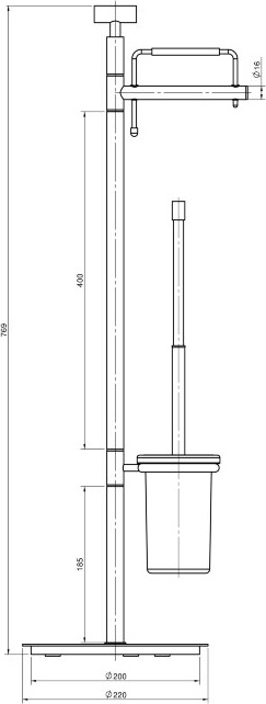 70581A Стойка напольная цвет хром LANGBERGER Accessories - Вид №2